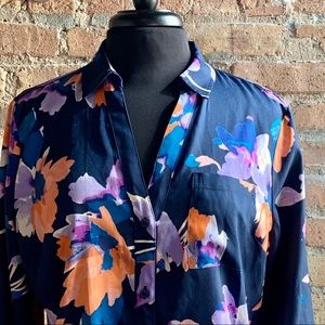The Limited Ashton Floral Print Button Down Blouse